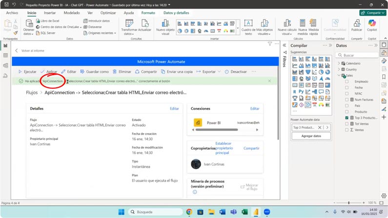 Aplicación Apiconecction de Power BI