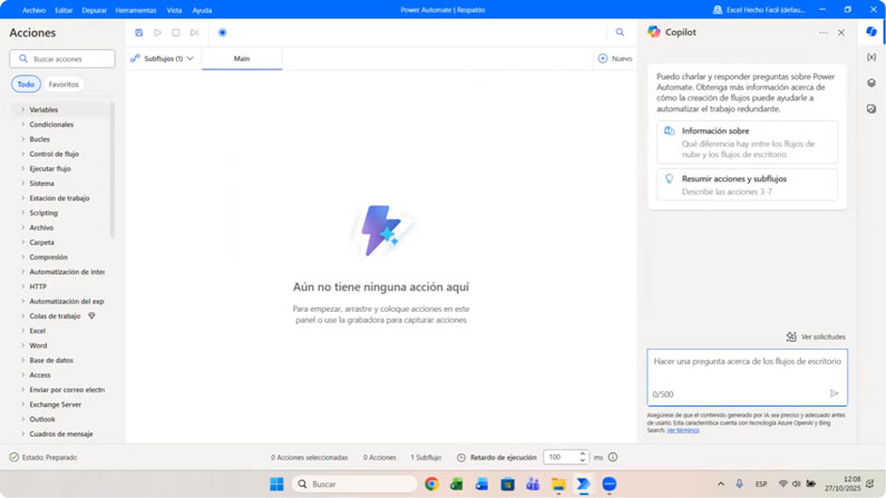 Flujo creado en Power Automate