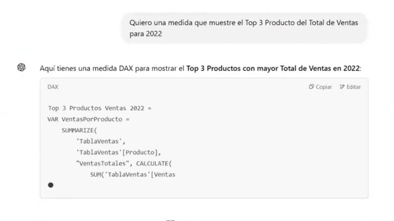 Pregunta ChatGPT medida de Power BI