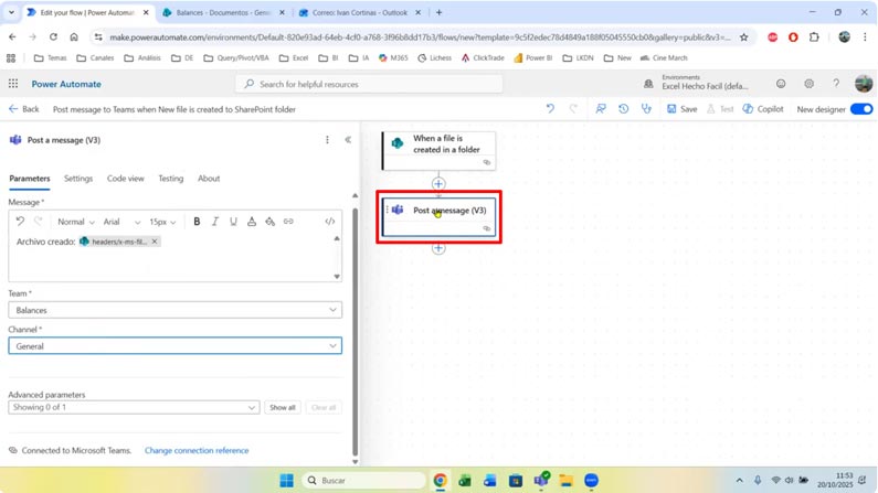 Proceso Power Automate  para Teams