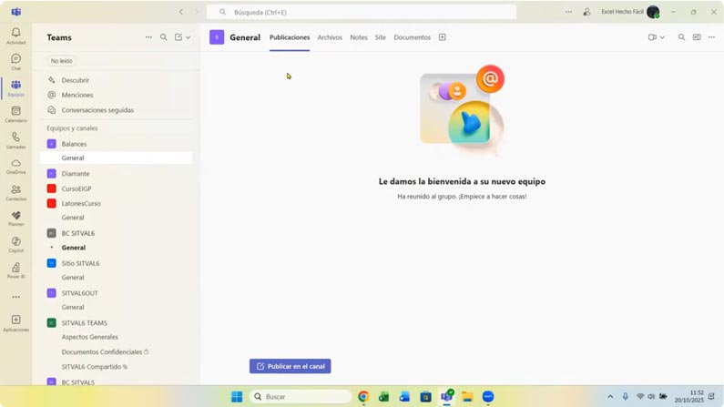 Publicación en Teams